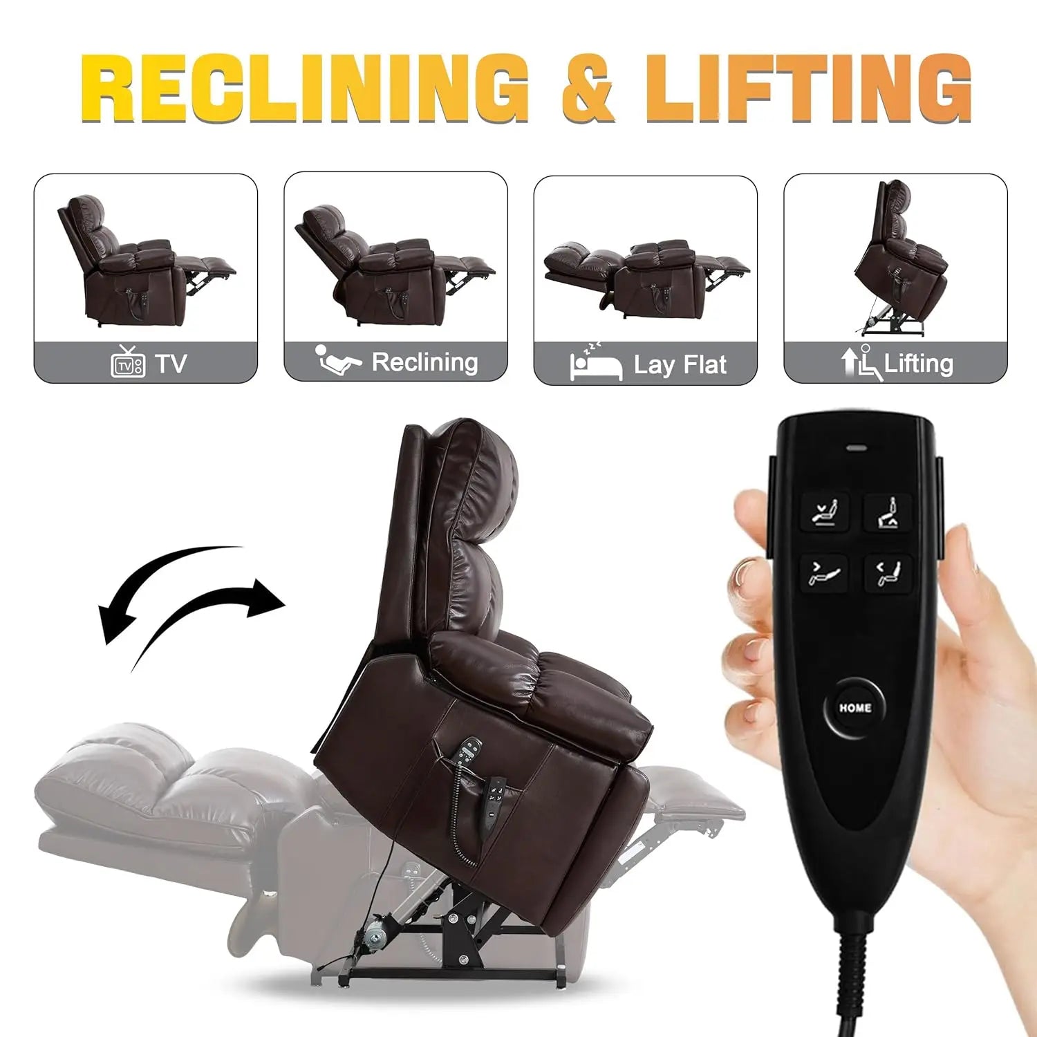 Dual Motor Power Lift Recliner Chair With Massage And Heat by S And B Enterprise