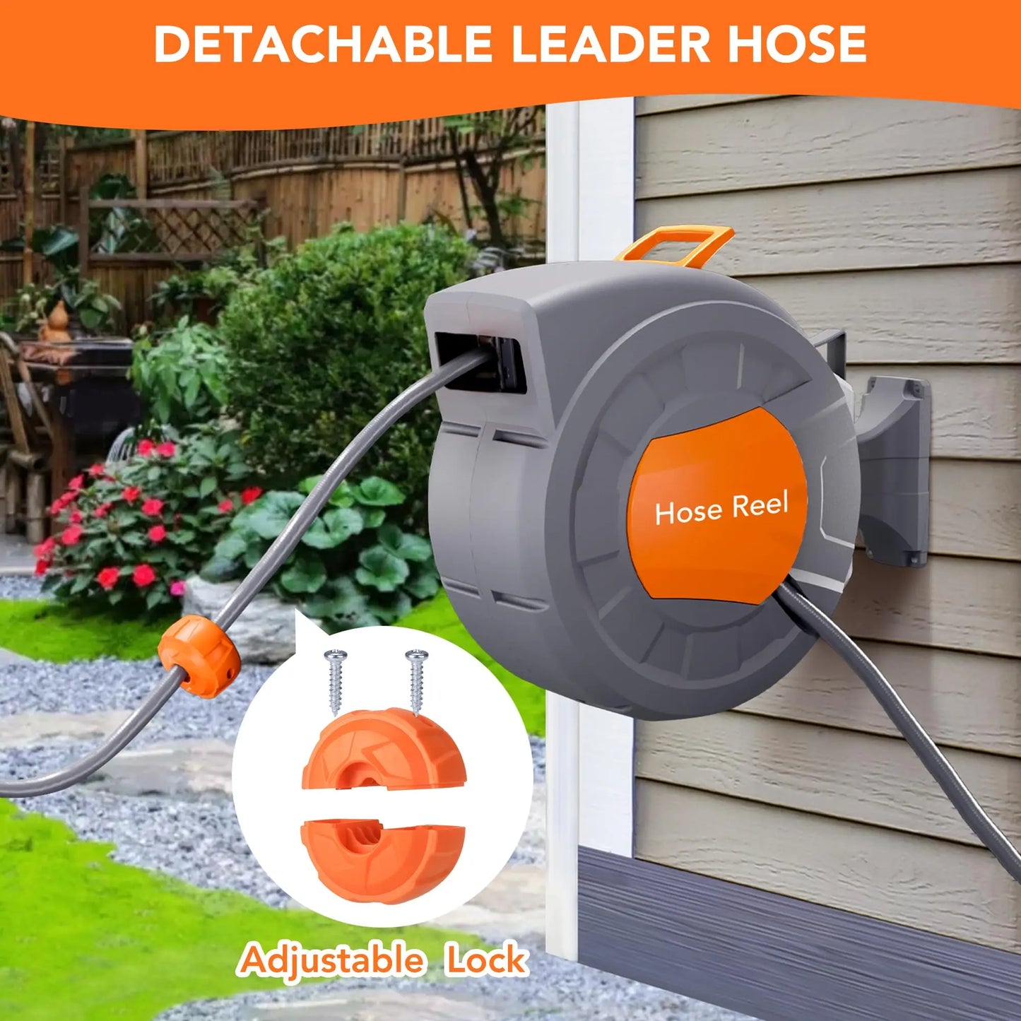 HiMISS Wall Mounted Retractable Garden Hose Reel Auto Rewind by S And B Enterprise