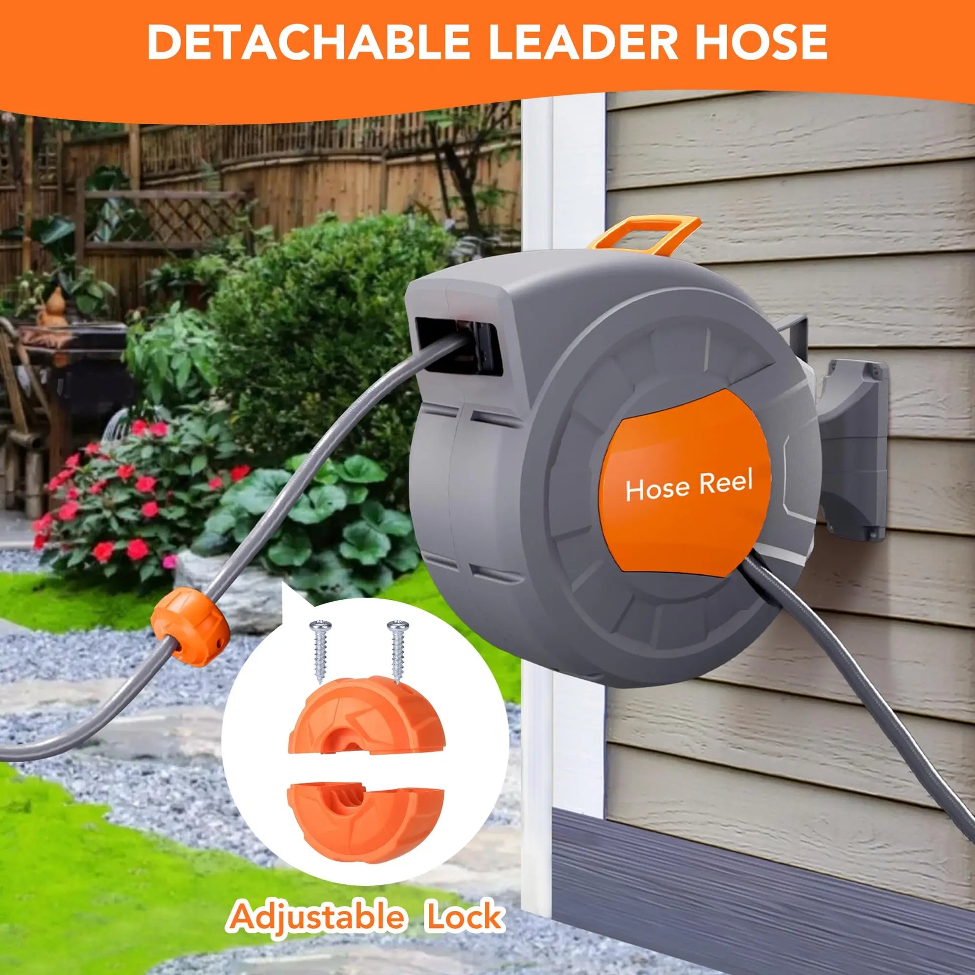 HiMISS Wall Mounted Retractable Garden Hose Reel Auto Rewind by S And B Enterprise