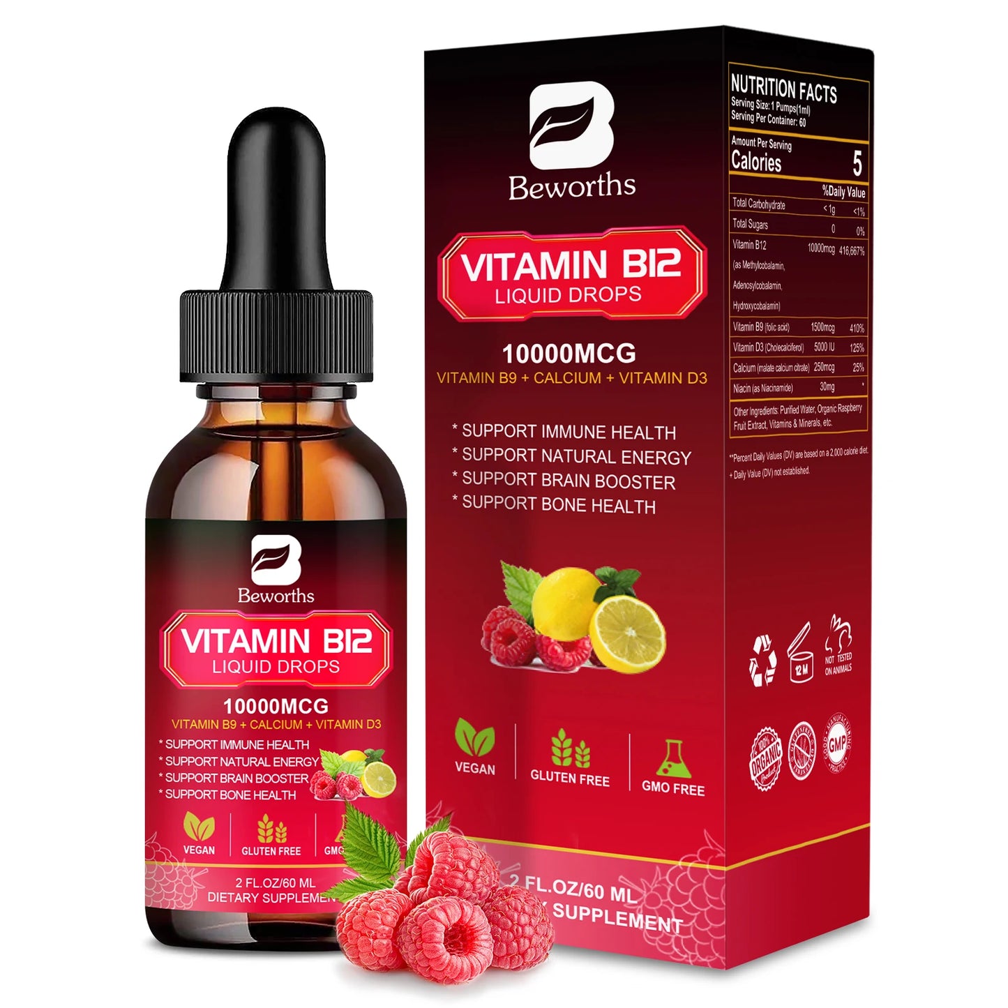 Beworths Vitamin B12 Drops For Energy Immunity Heart Health