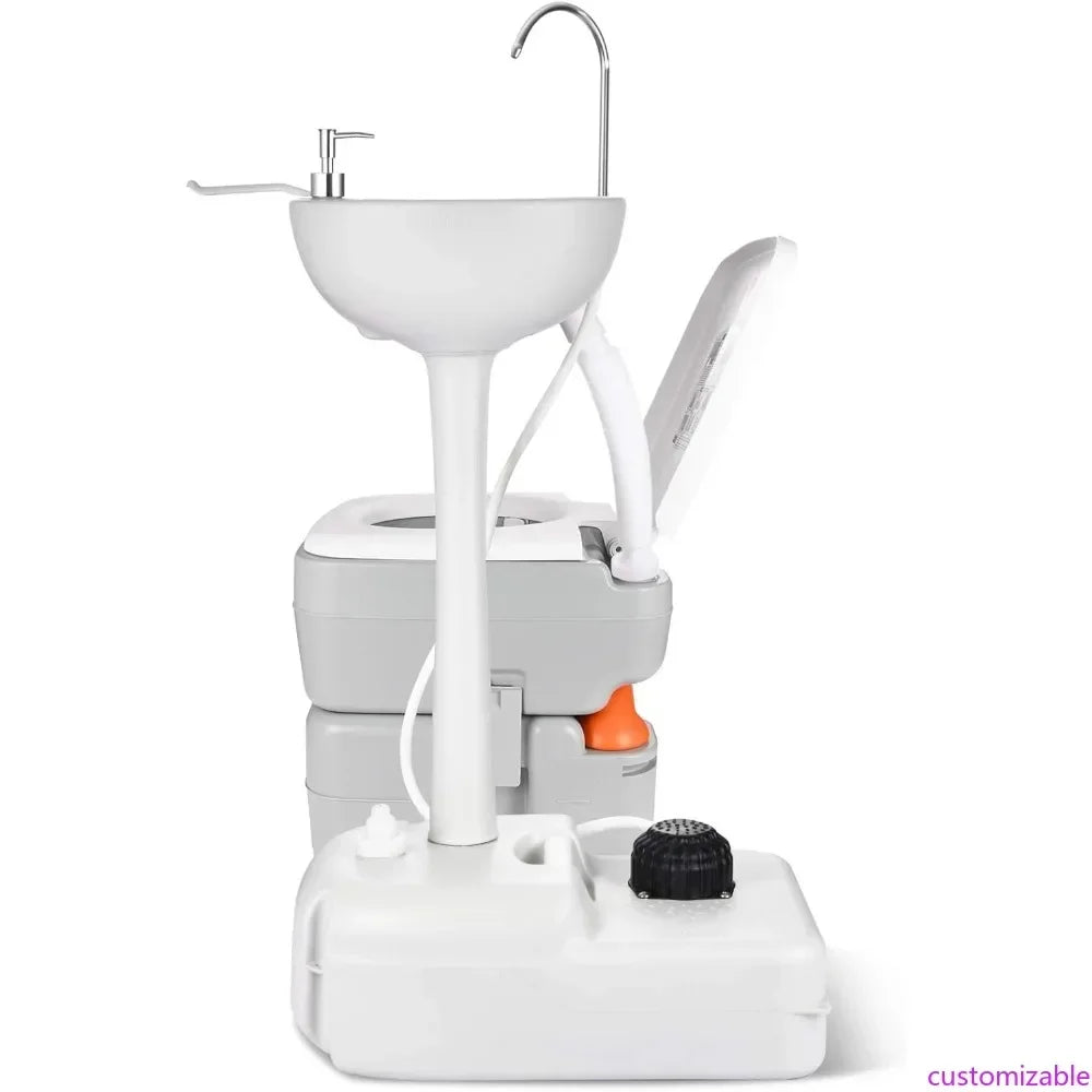 Portable Hand Washing Sink And Flush Toilet For Outdoor Use