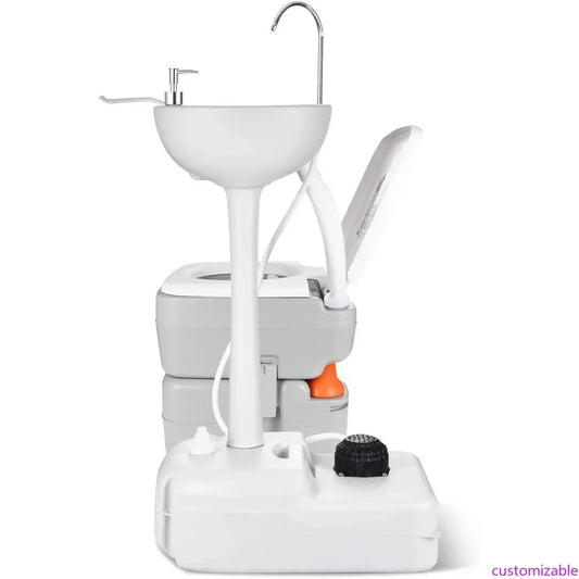 Portable Hand Washing Sink And Flush Toilet For Outdoor Use