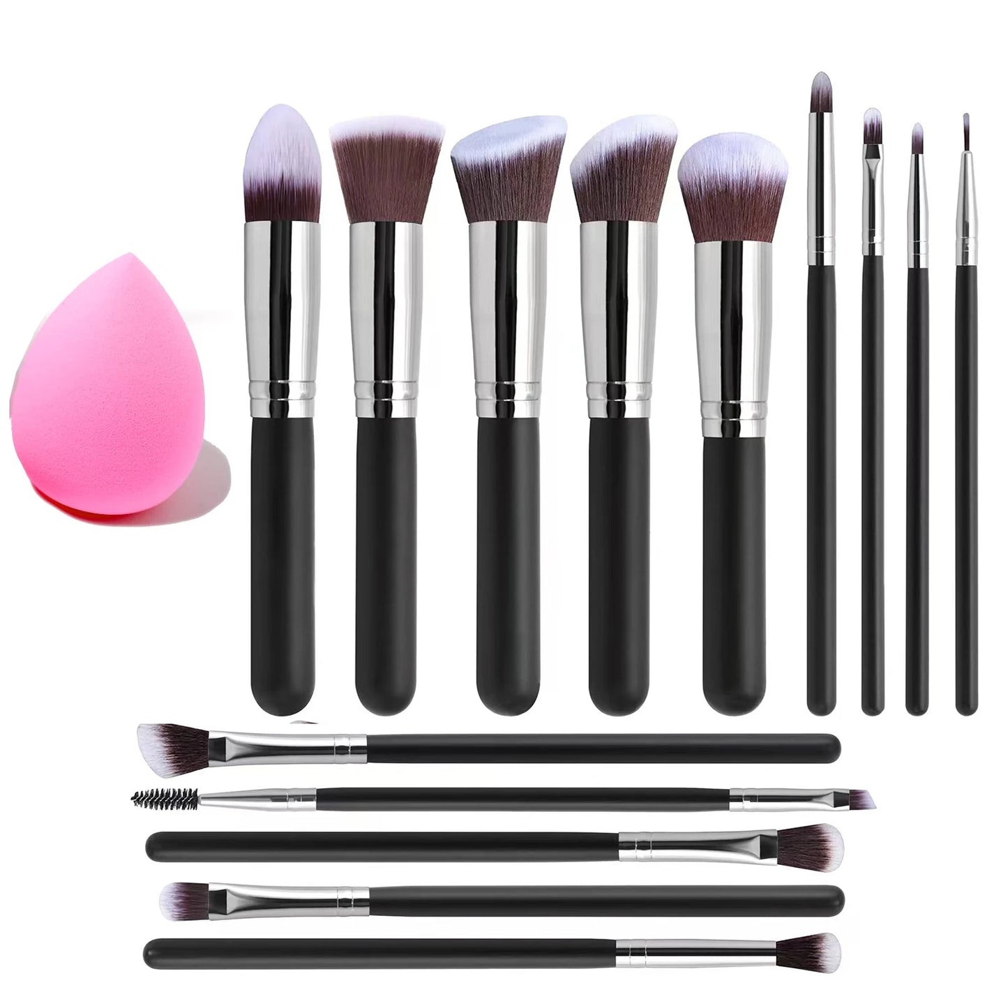 14 Piece Makeup Brush Set For Beginners With Soft Synthetic Bristles