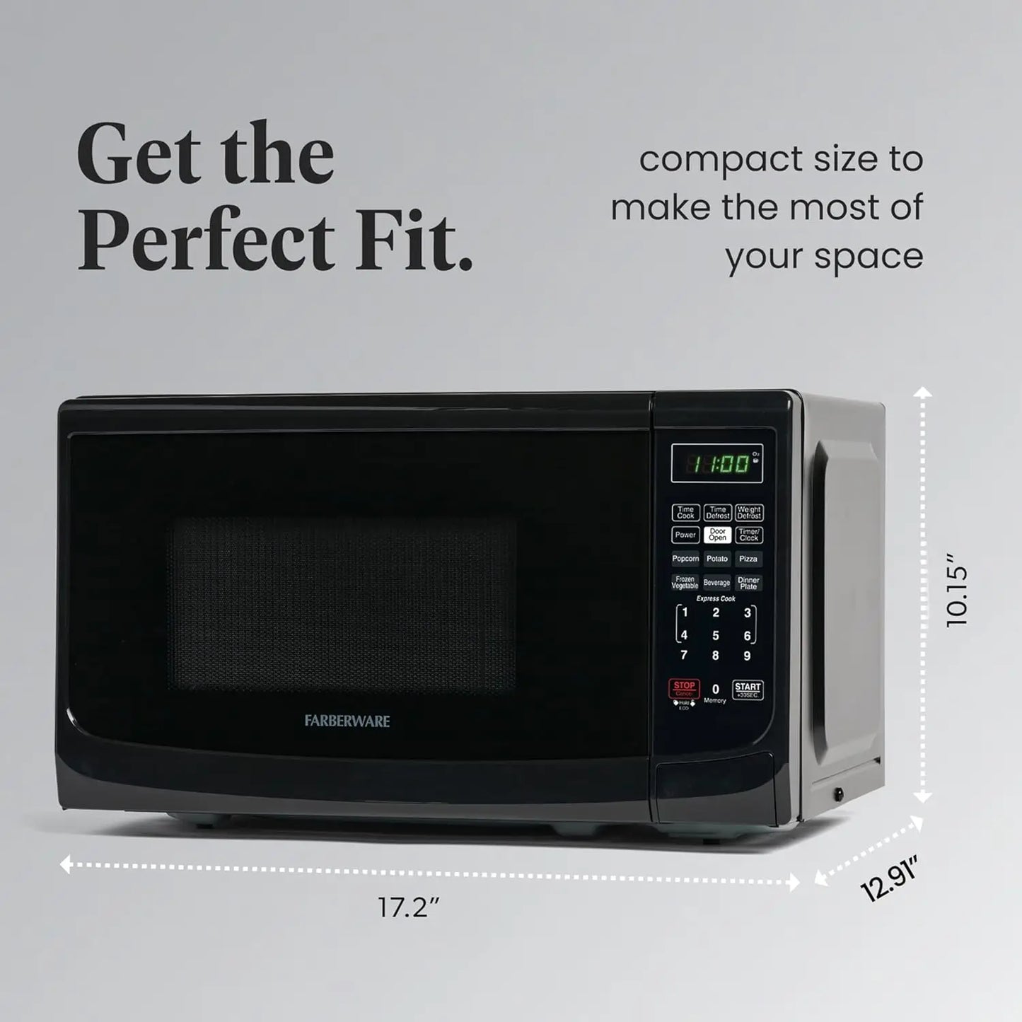 700W Countertop Microwave Oven Auto Cook Defrost Child Safety Lock