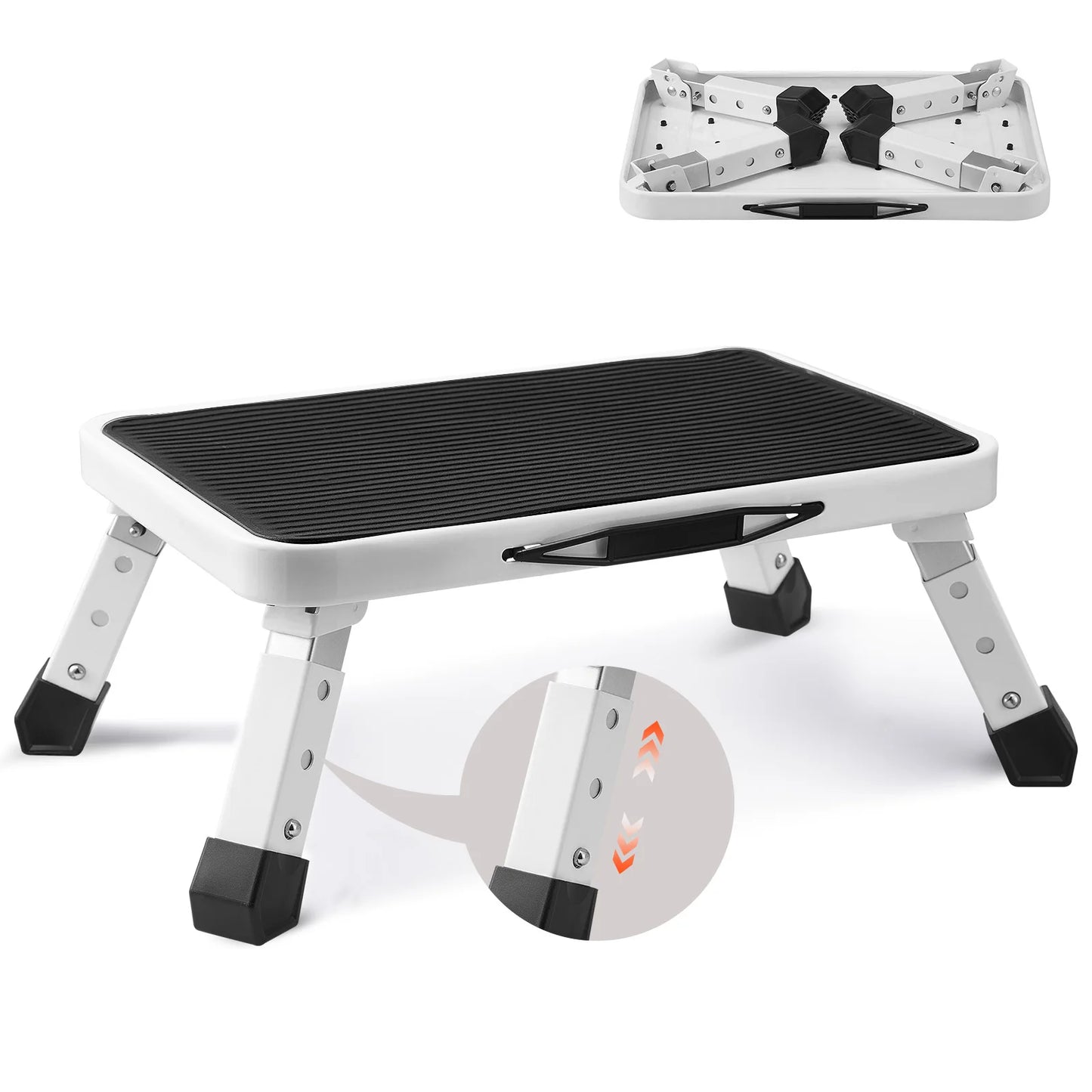 VEVOR Step Stool 1 Step 330lbs Capacity Adjustable Height Toddlers Adults Non Slip Sturdy For Office RVs Pets Bathrooms Bedrooms by S And B Enterprise