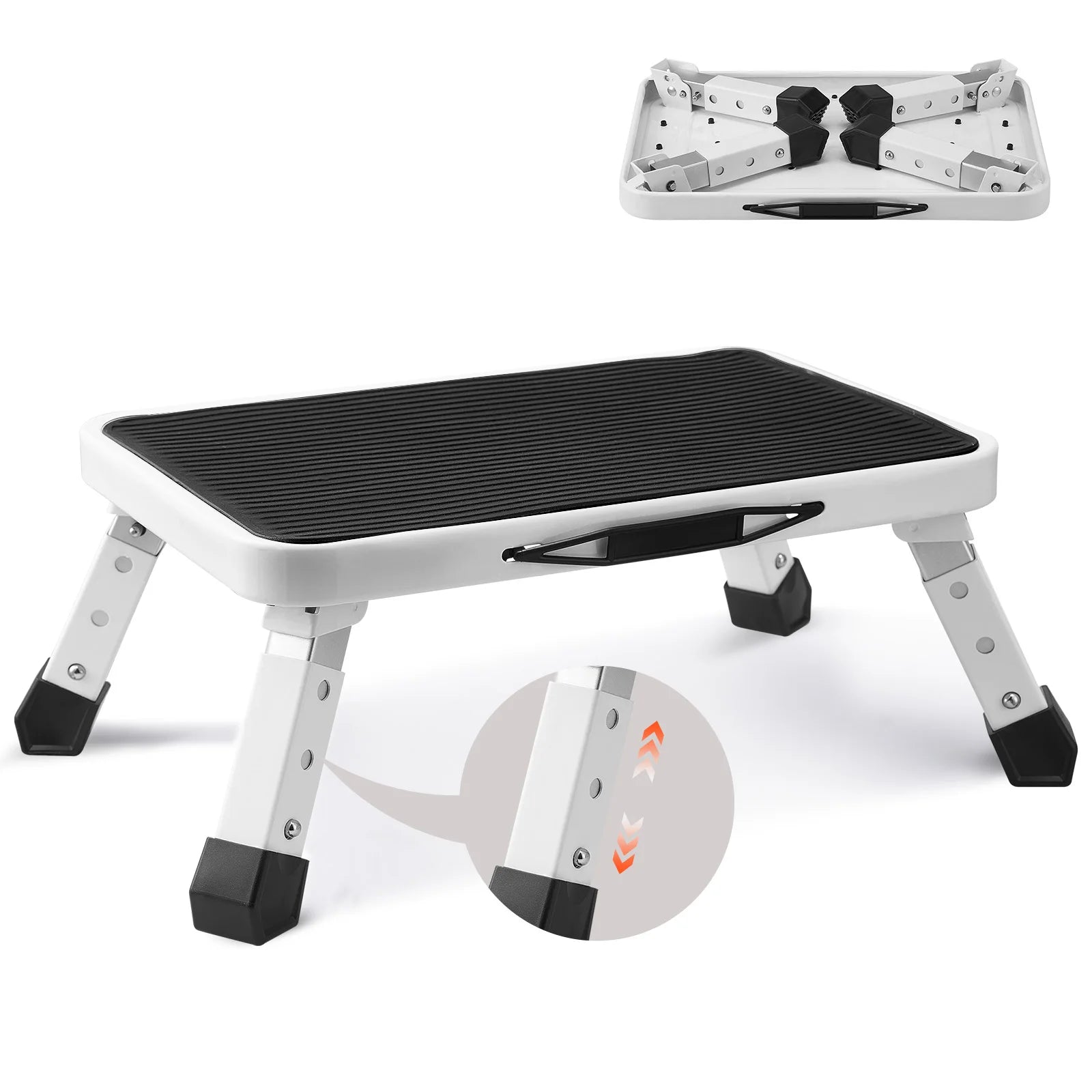 VEVOR Step Stool 1 Step 330lbs Capacity Adjustable Height Toddlers Adults Non Slip Sturdy For Office RVs Pets Bathrooms Bedrooms by S And B Enterprise