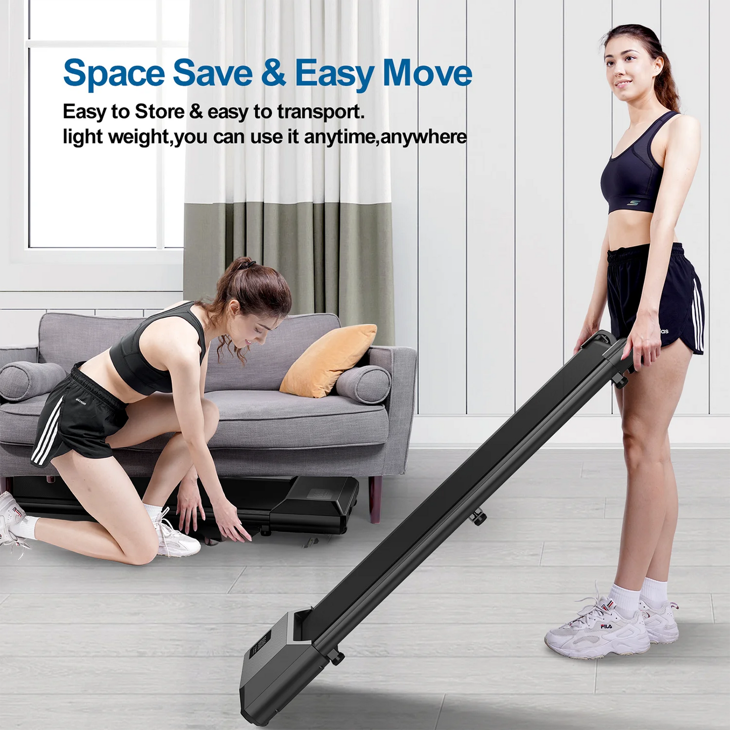 Superun 350lb Home Treadmill 2.5HP 2In1 Walking Running Machine by S And B Enterprise