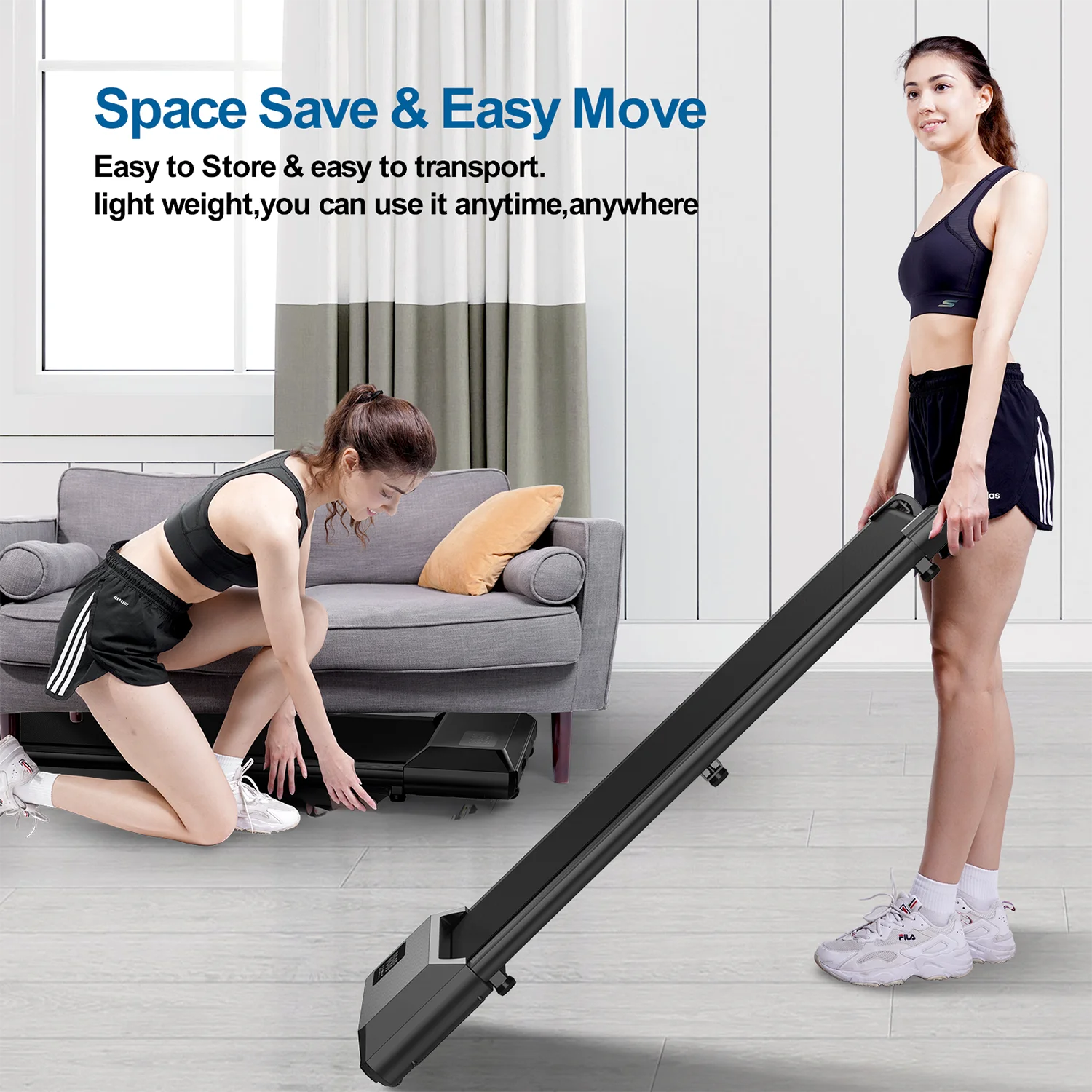 Superun 350lb Home Treadmill 2.5HP 2In1 Walking Running Machine by S And B Enterprise