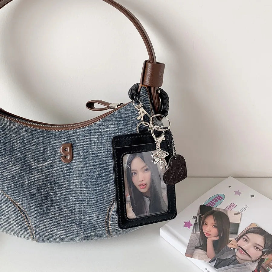 Y2k Black Photocard Holder Keychain Kpop Idol Photo Protector Sleeve Student Id Card Storage Case Student Stationery Supplies by S And B Enterprise