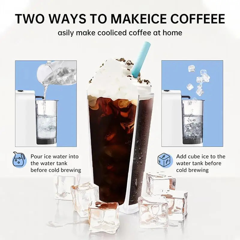Cafelffe 4In1 capsule coffee machine by S And B Enterprise, 19Bar hot/cold brew with 4 adapters for Nes 44mm ESE pods.