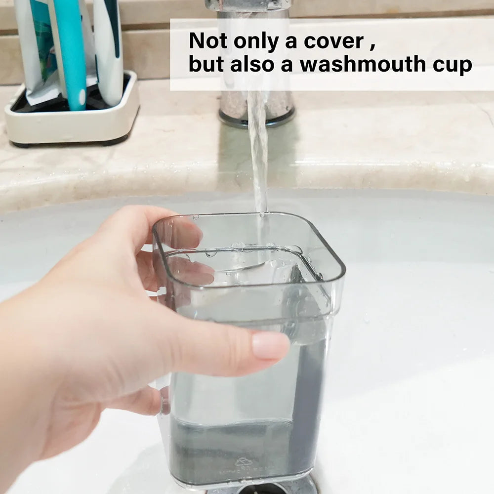 Toothbrush Holder With Cup And Cover For Bathroom Organization by S And B Enterprise