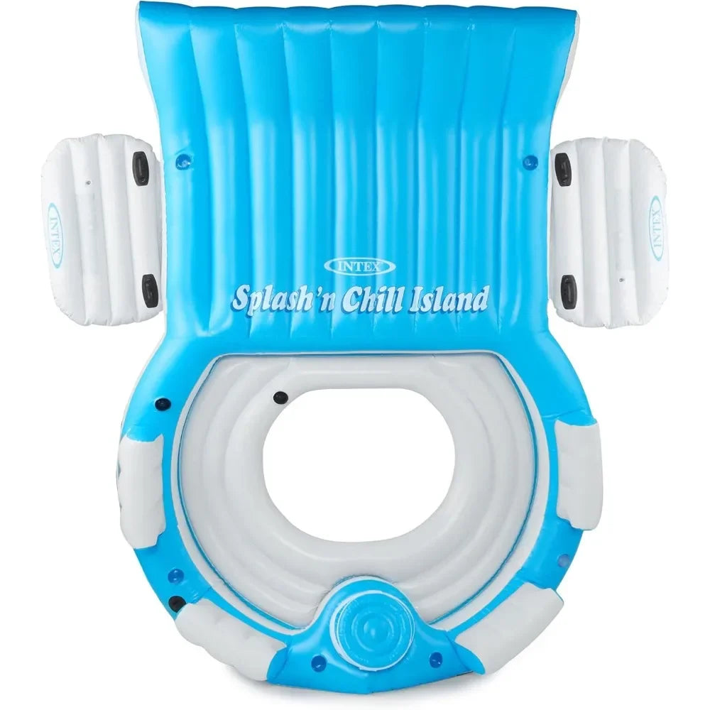 Splash N Chill Inflatable Island Lounger For Pools And Lakes
