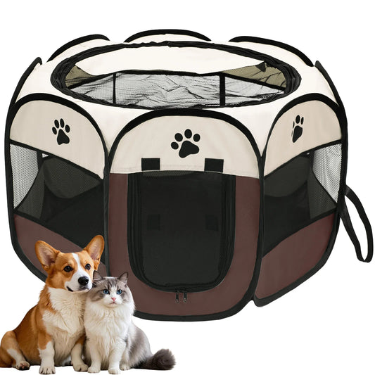 Foldable Pet Playpen For Dogs And Cats Octagonal Portable Design