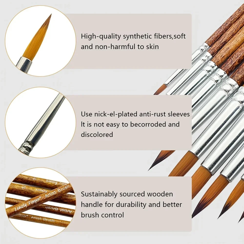 Lonely Finger Premium Synthetic Art Paint Brush Set For Artists