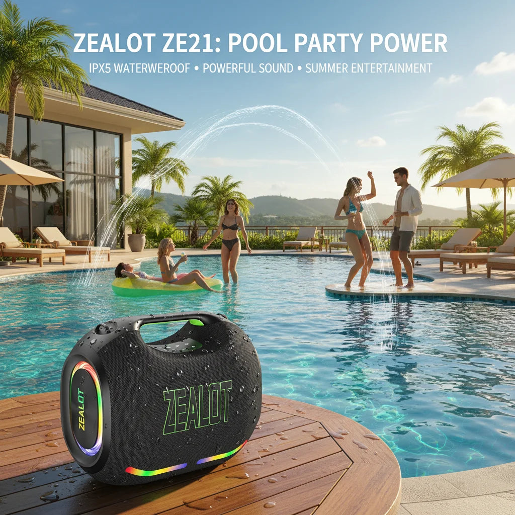 ZEALOT-ZE21 400W Big Power Wireless Bluetooth Peaker Outdoor Portable 48000mAh Long Battery With RGB Color Lights TWS Subwoofer High Volume Waterproof Bluetooth Speaker by S And B Enterprise