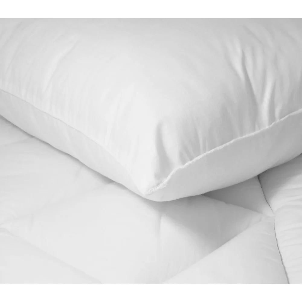 Comfort Complete Bed Pillow, white, standard queen size, 2-pack set