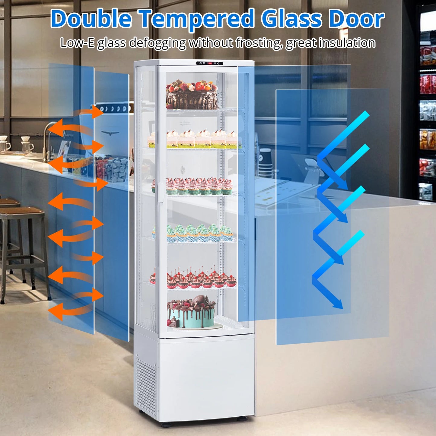 Acekool Commercial Pastry Display Case With Interior LED Lighting