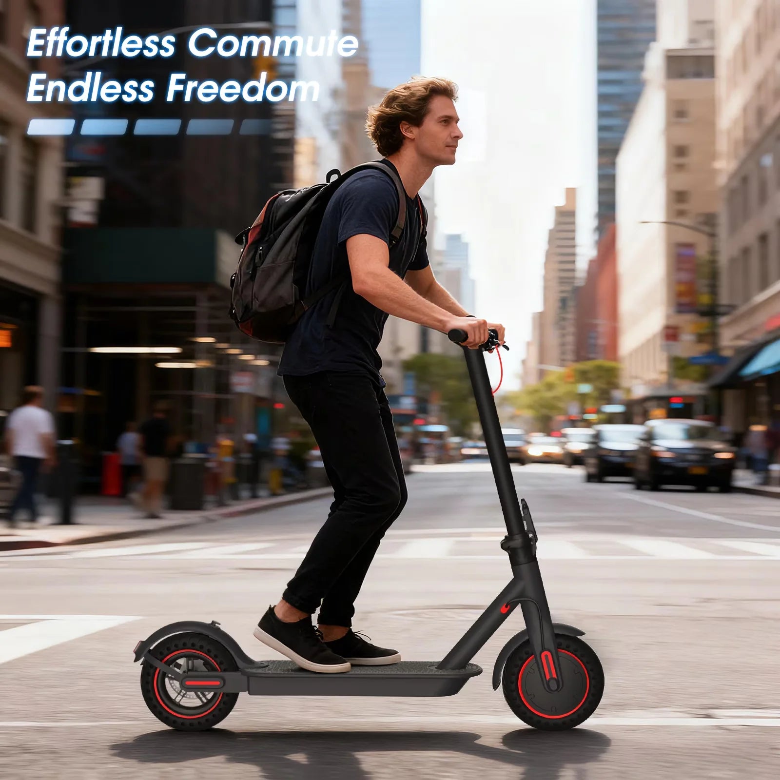350W Electric Scooter for Adults 19mph Top Speed 21 Miles Max Range Foldable E-Scooter with 8.5'' Tires Double Shock System APP Control by S And B Enterprise