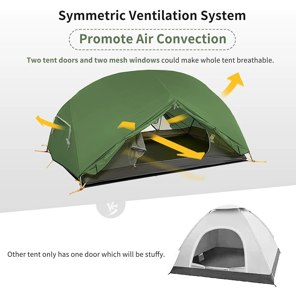 Naturehike Mongar Two Person Ultralight Waterproof Tent Camping by S And B Enterprise