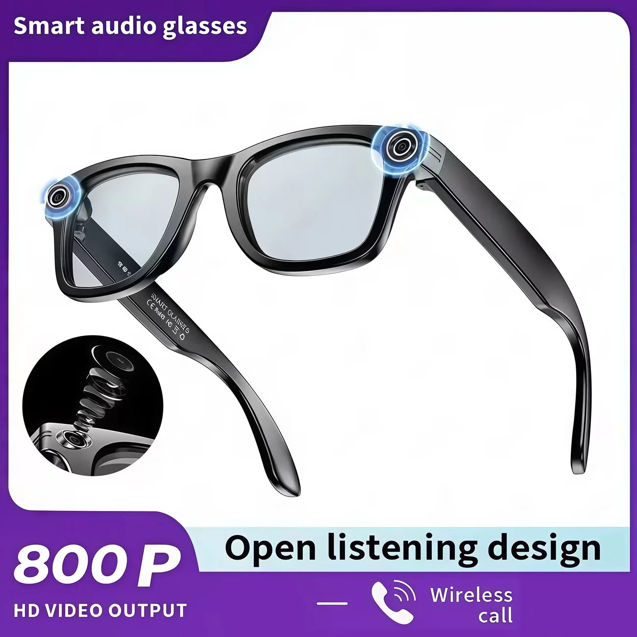 Giinova AI Smart Video Glasses With 8MP Camera 4K Recording by S And B Enterprise
