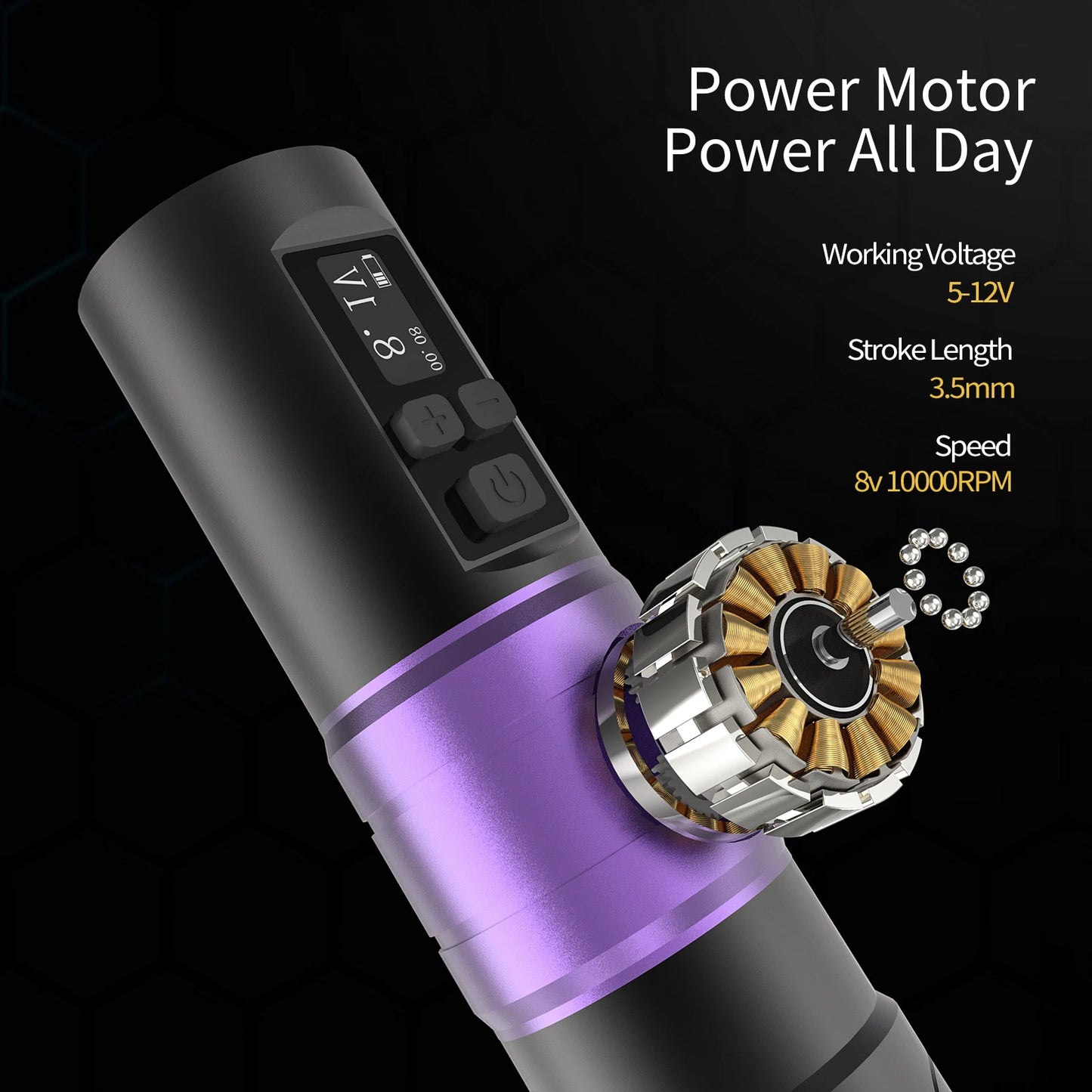 YILONG Wireless Rotary Tattoo Pen Kit With 1500mAh Power Supply