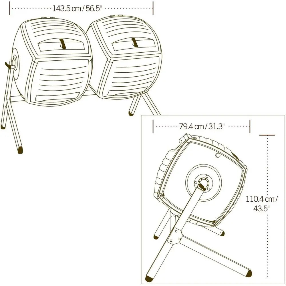 Ticify 60072 Dual Compost Tumbler For Backyard Garden Composting