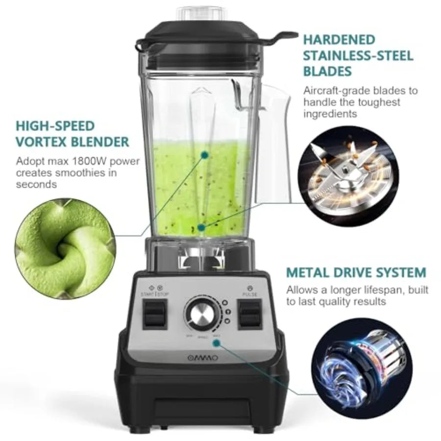 1800W Professional Blender With Stainless Steel Blades And 60oz Jar by S And B Enterprise