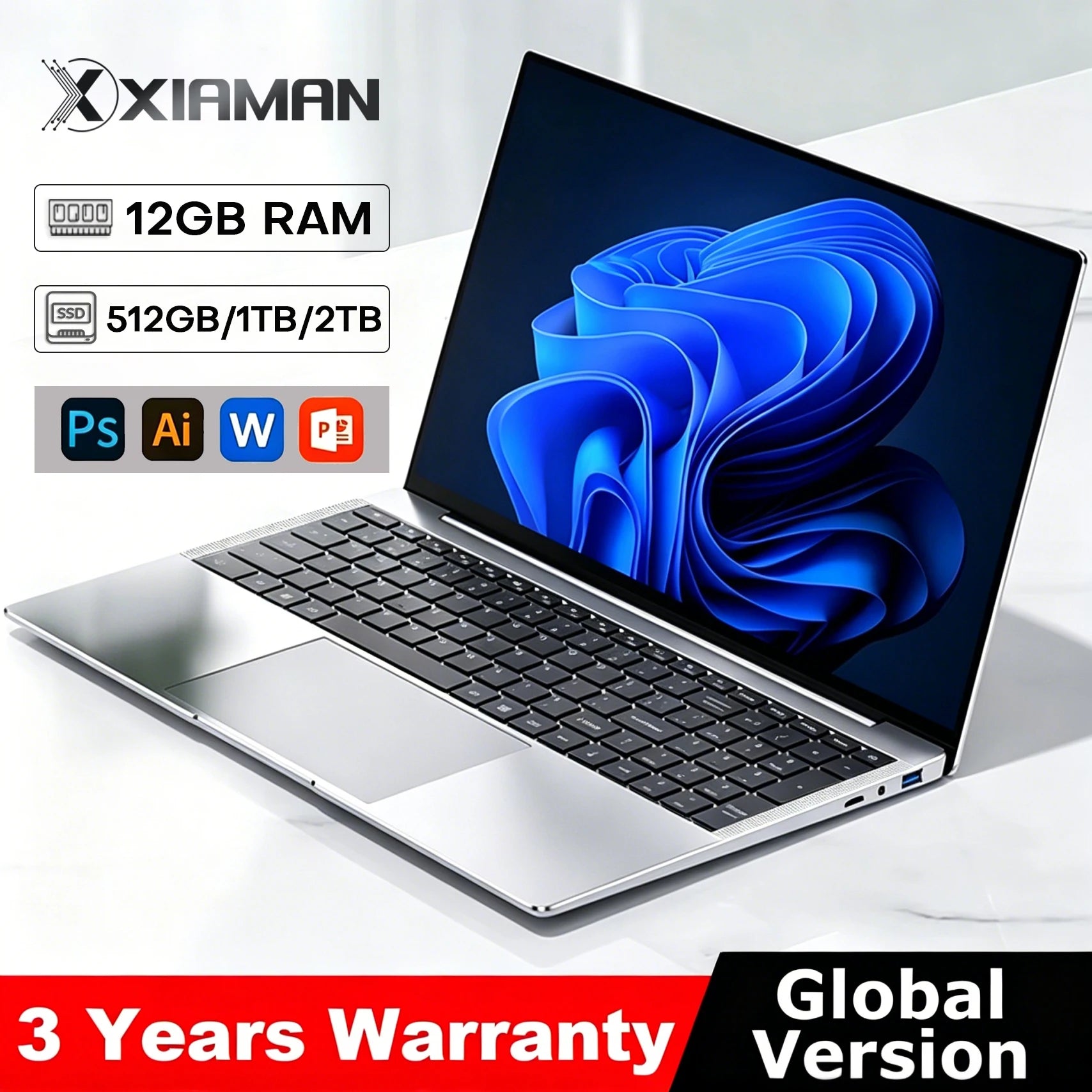 Xiaman Windows 11 Laptop Intel Atom A3950 12GB 512GB SSD by S And B Enterprise