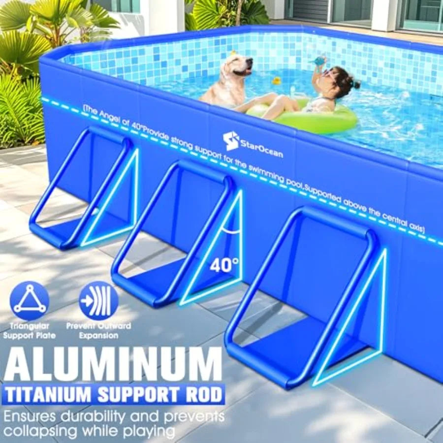 Large Foldable Non Inflatable Pool For Kids And Adults