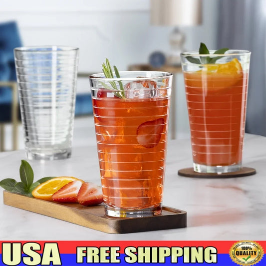 NONEDrinkware Glass Drinkware Set Stackable Dishwasher Safe for Home Bar