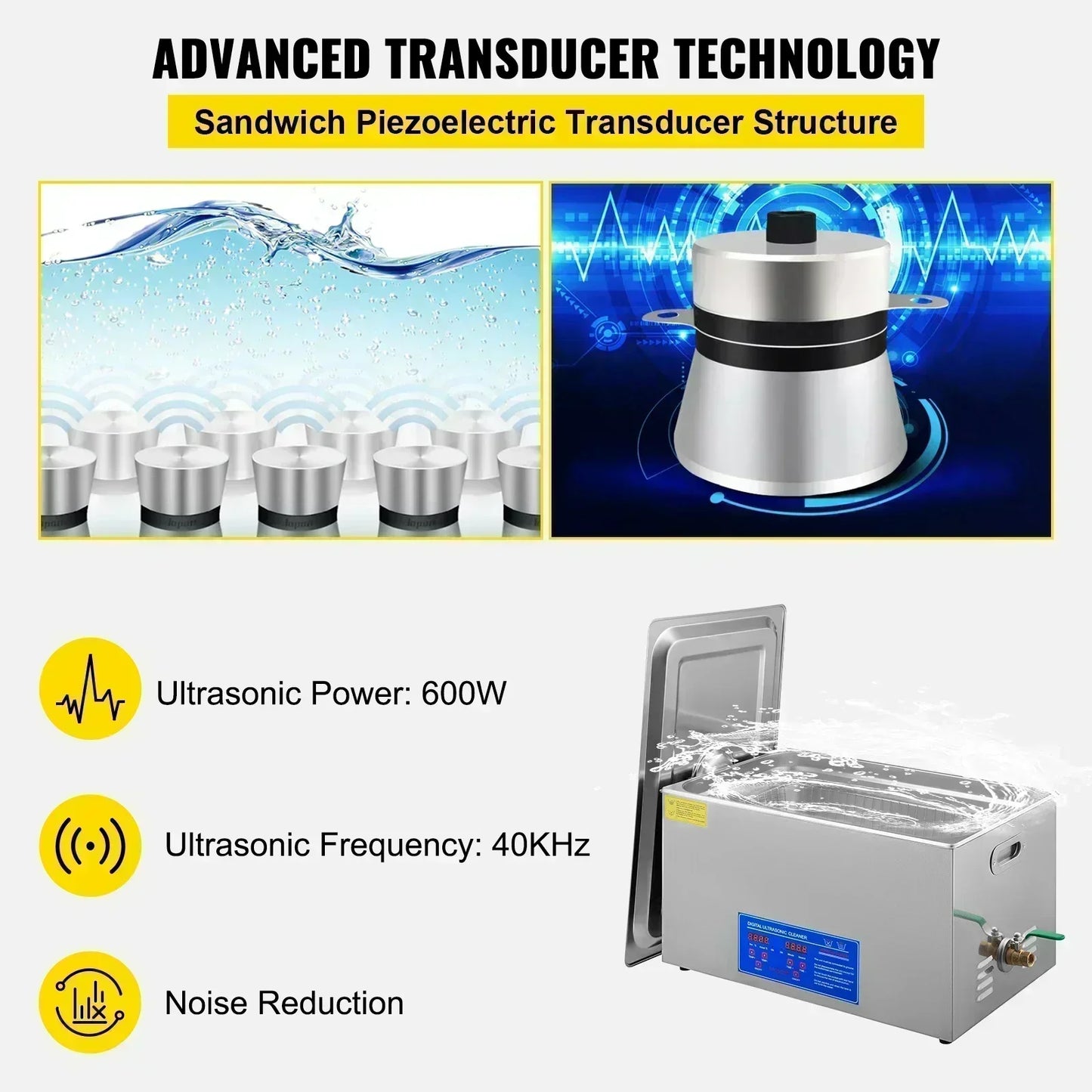 VEVOR Ultrasonic Cleaner for Dishes, Jewelry, and Tools