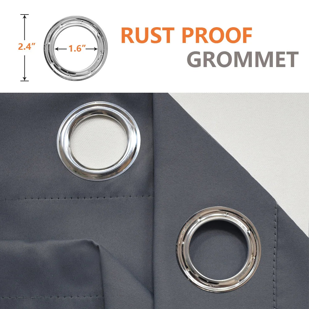 Patio Outdoor Curtain Waterproof Thermal Insulated Double Grommets Sun Block Windproof Window Curtains For Garden Drapes Porch by S And B Enterprise