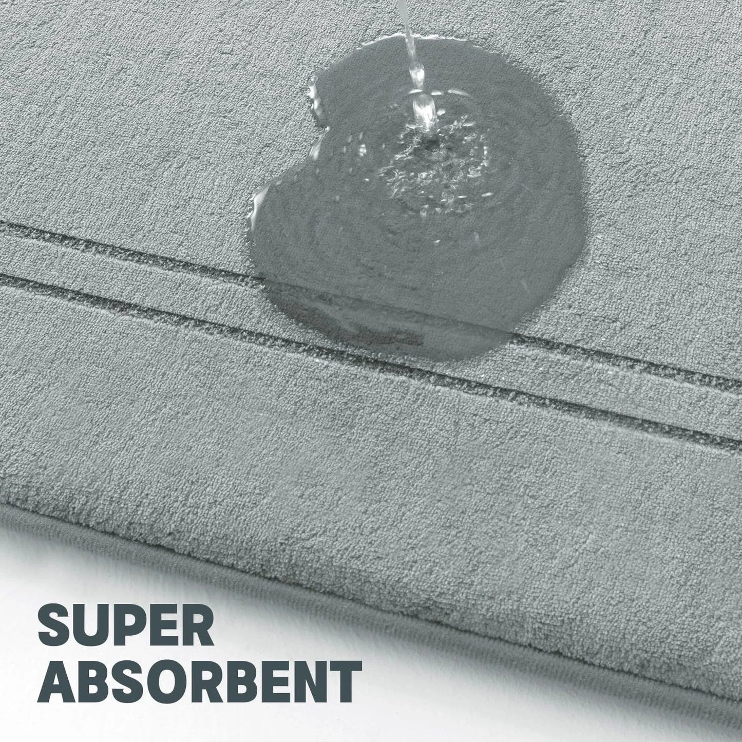 Absorbent 3 Piece Bath Mats Set Non Slip Memory Foam Quick Dry by S And B Enterprise