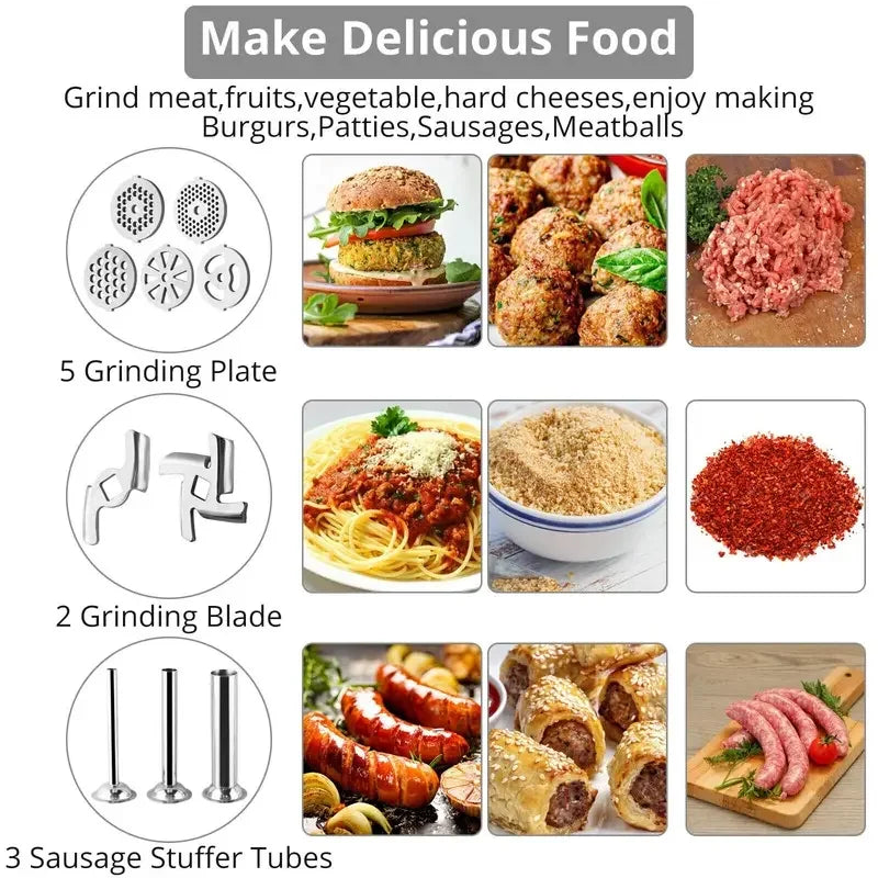 NONEM Stainless Steel Meat Grinder Attachment For KitchenAid Stand Mixer