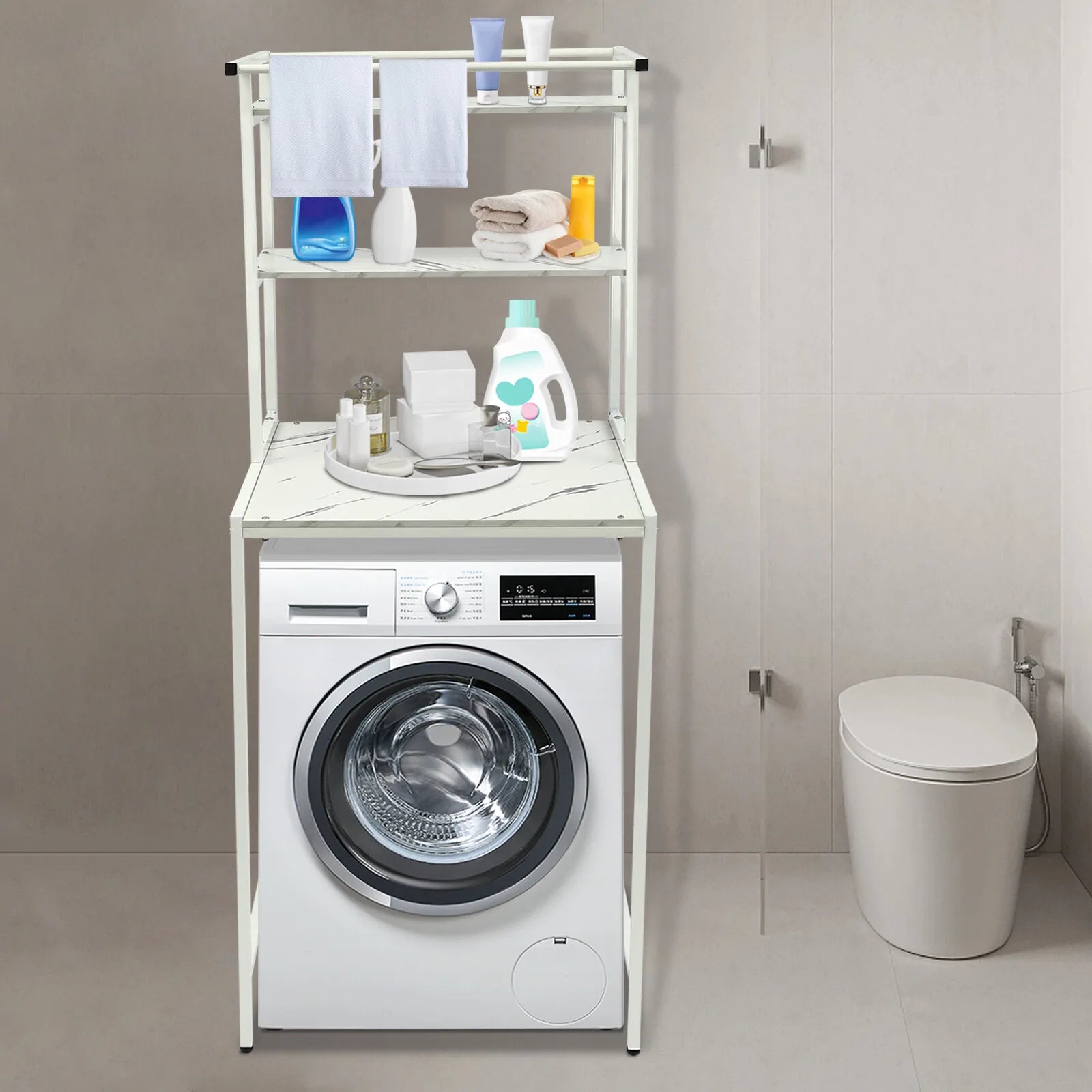 Over Washer and Dryer 3 Tier Storage Shelf Organizer Rack by S And B Enterprise