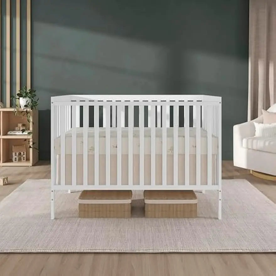 5-in-1 Convertible Baby Crib With Toddler Bed Conversion Sustainable Pinewood