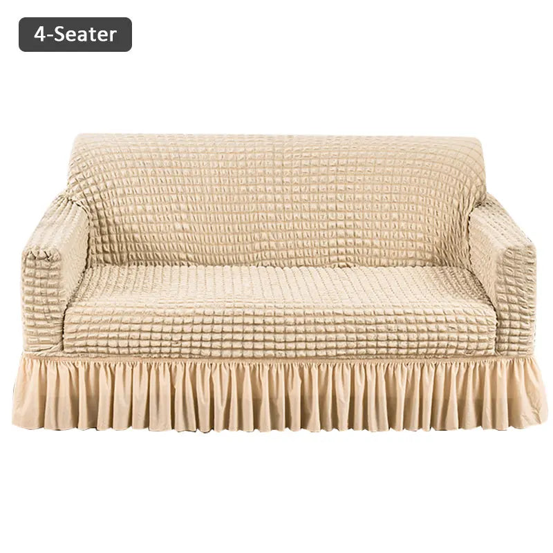 NONECN Seersucker Sofa Cover Stretch Slipcover Anti Dirt Living Room