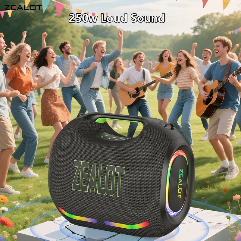 ZEALOT-ZE21 400W Big Power Wireless Bluetooth Peaker Outdoor Portable 48000mAh Long Battery With RGB Color Lights TWS Subwoofer High Volume Waterproof Bluetooth Speaker by S And B Enterprise