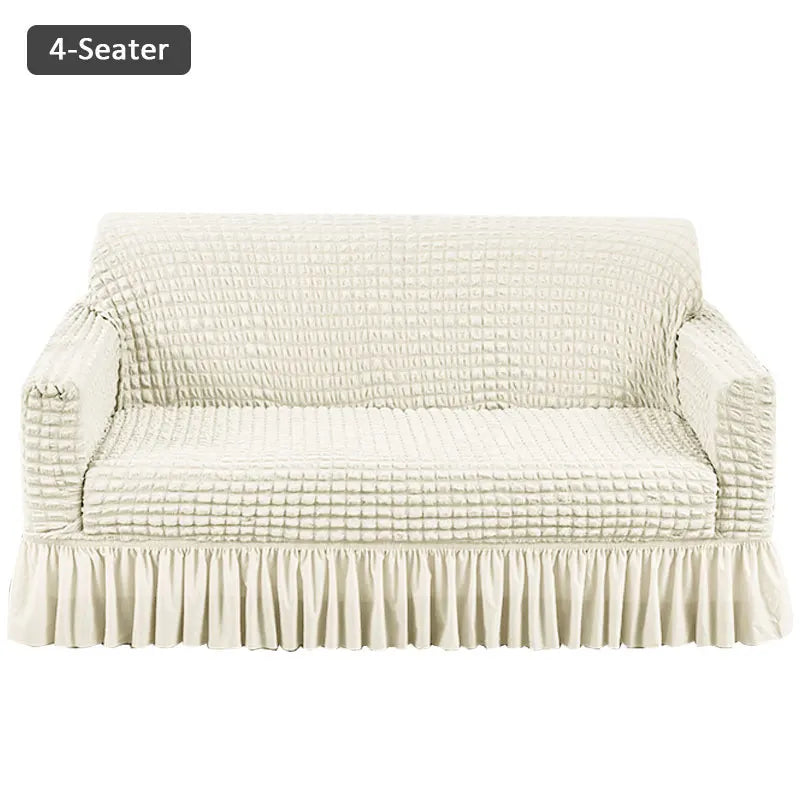 NONECN Seersucker Sofa Cover Stretch Slipcover Anti Dirt Living Room