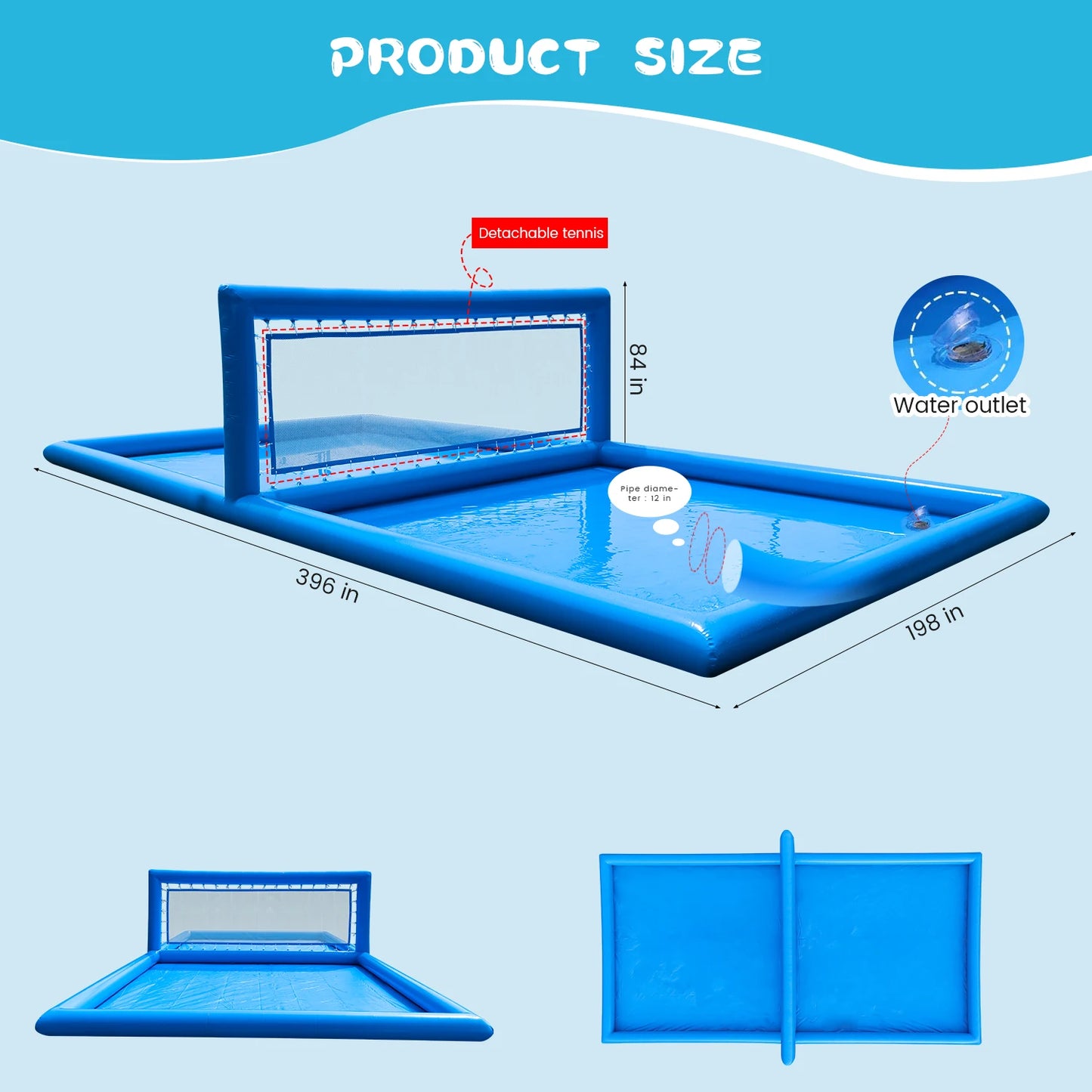 RTS Inflatable Volleyball Court Outdoor Water Volleyball Pool