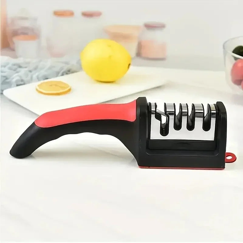 Three Segment Knife Sharpener For Kitchen Knives Stainless Steel by S And B Enterprise