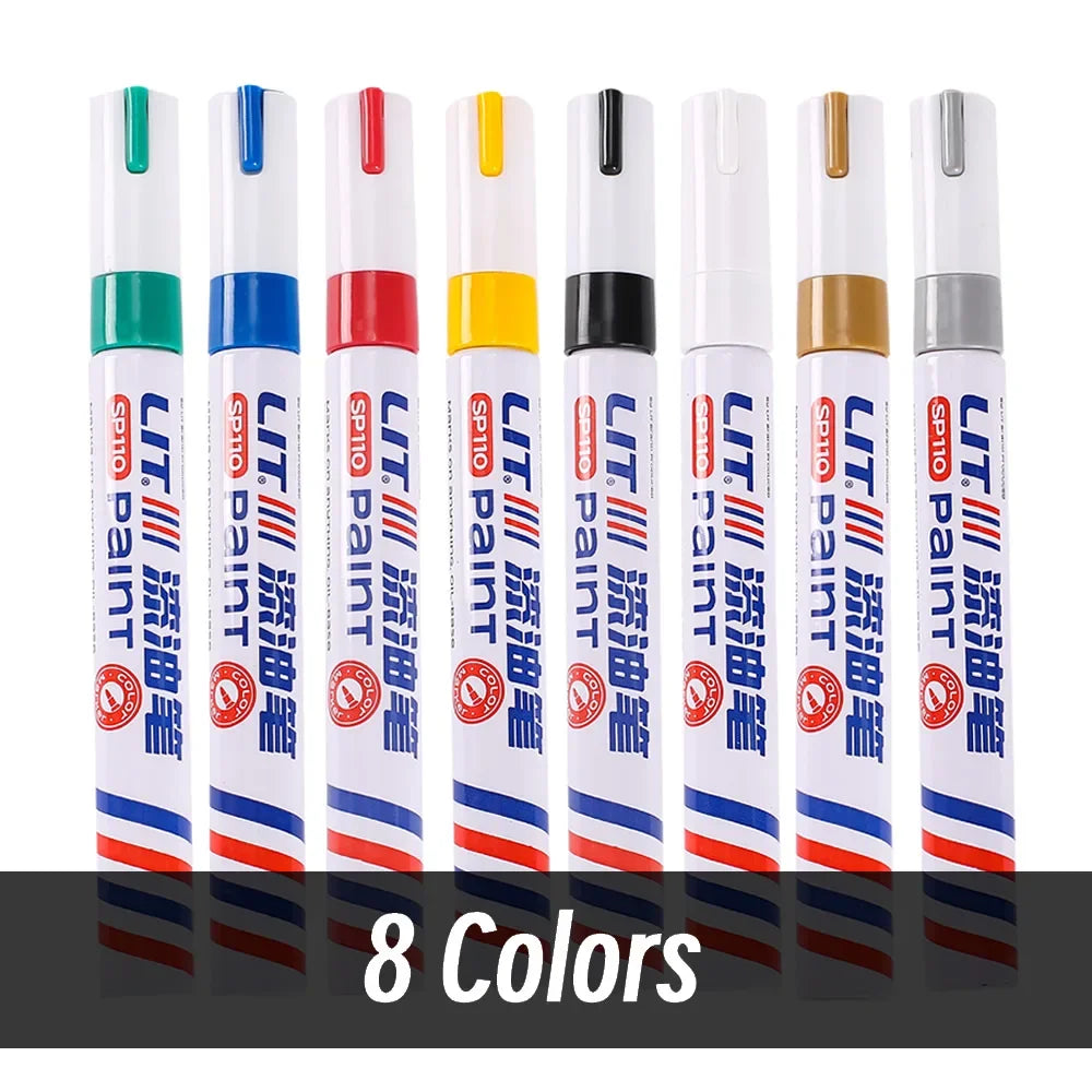 3mm 10p Colorful 8 Colors Permanent Paint Marker Waterproof White Markers tire tread rubber fabric Paint metal Paint Marker Pens by S And B Enterprise