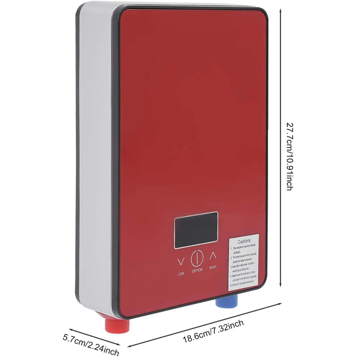 6500W red wall-mounted tankless water heater with LED display, 220V, under-sink point-of-use by S And B Enterprise