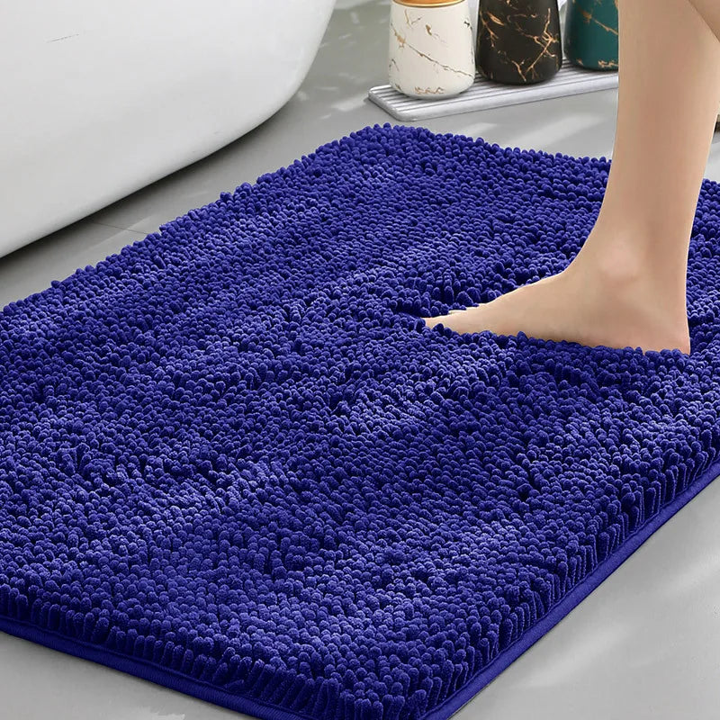 XM-Luvetoria Ultra Soft Chenille Bath Mat Super Absorbent Machine Washable