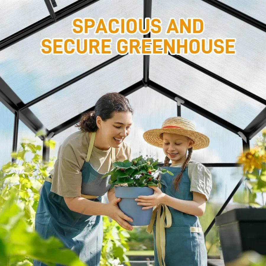 Polycarbonate Outdoor Greenhouse For Gardens Walk In Aluminum Frame