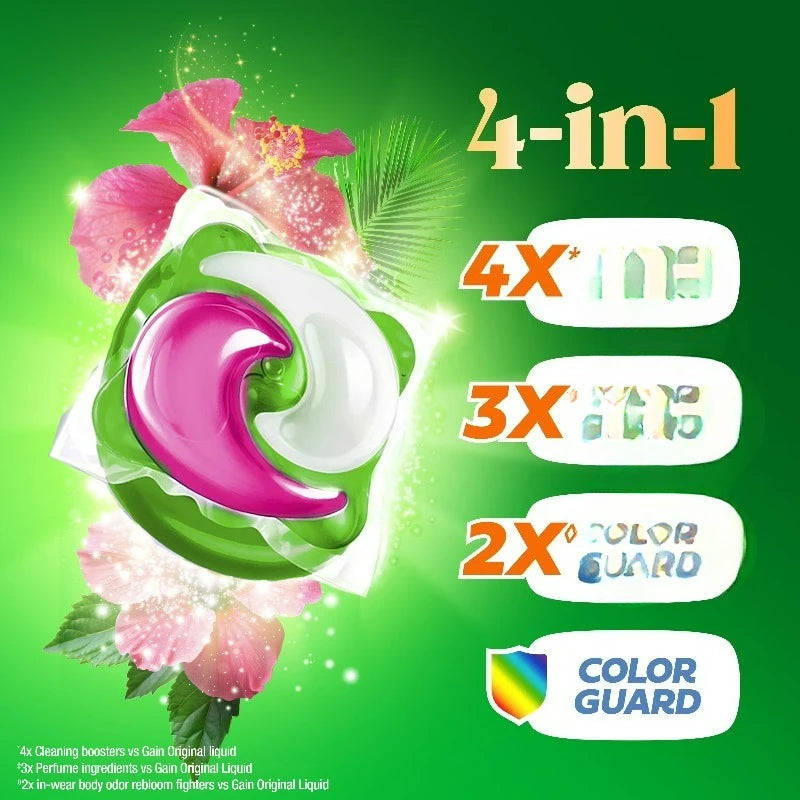 Happy Flings Laundry Detergent Pacs Hibiscus Scent 32 Count by S And B Enterprise