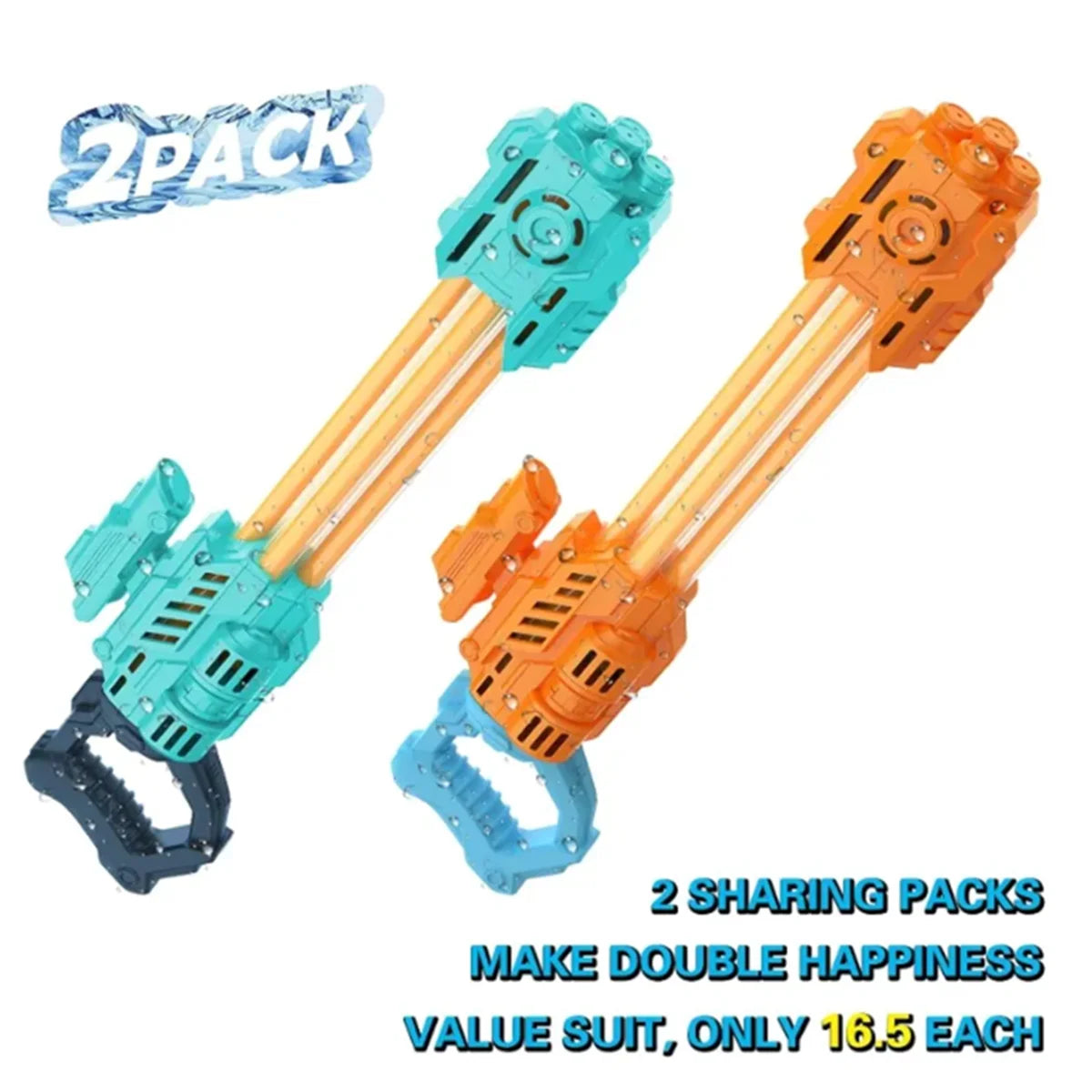 2-Pack Water Guns For Kids, Teens, And Adults Soaker Blasters
