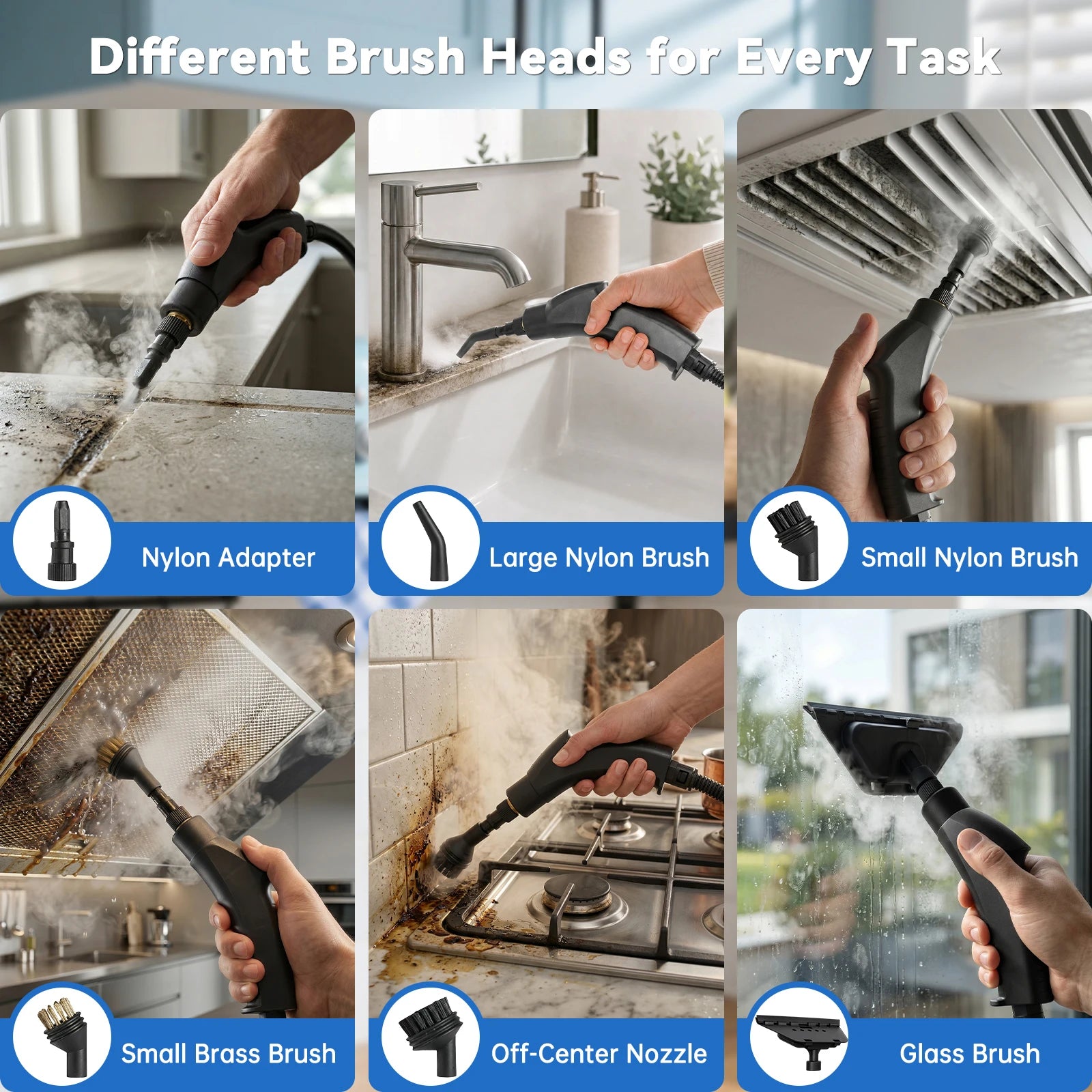 2500W Handheld Steam Cleaner With Accessories 110V US Plug by S And B Enterprise