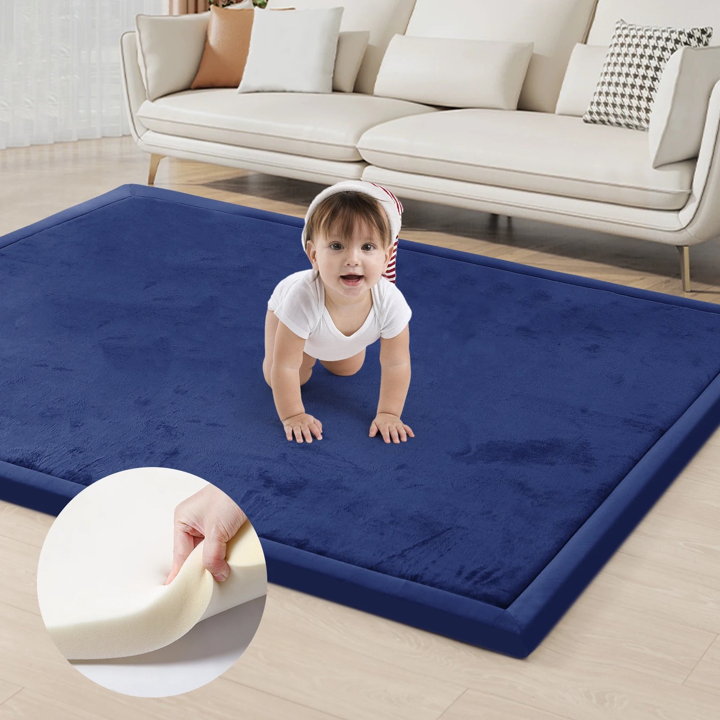 PaPaMat Memory Foam Playpen Carpet Mat Velvet Non Slip Bottom