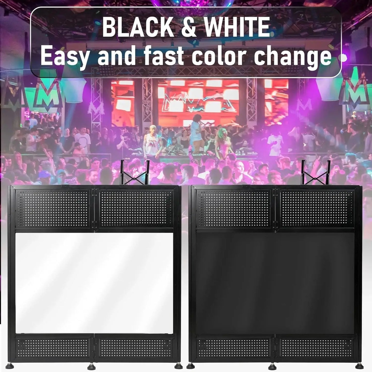 Portable DJ Booth Table With Double Deck Stand For Events